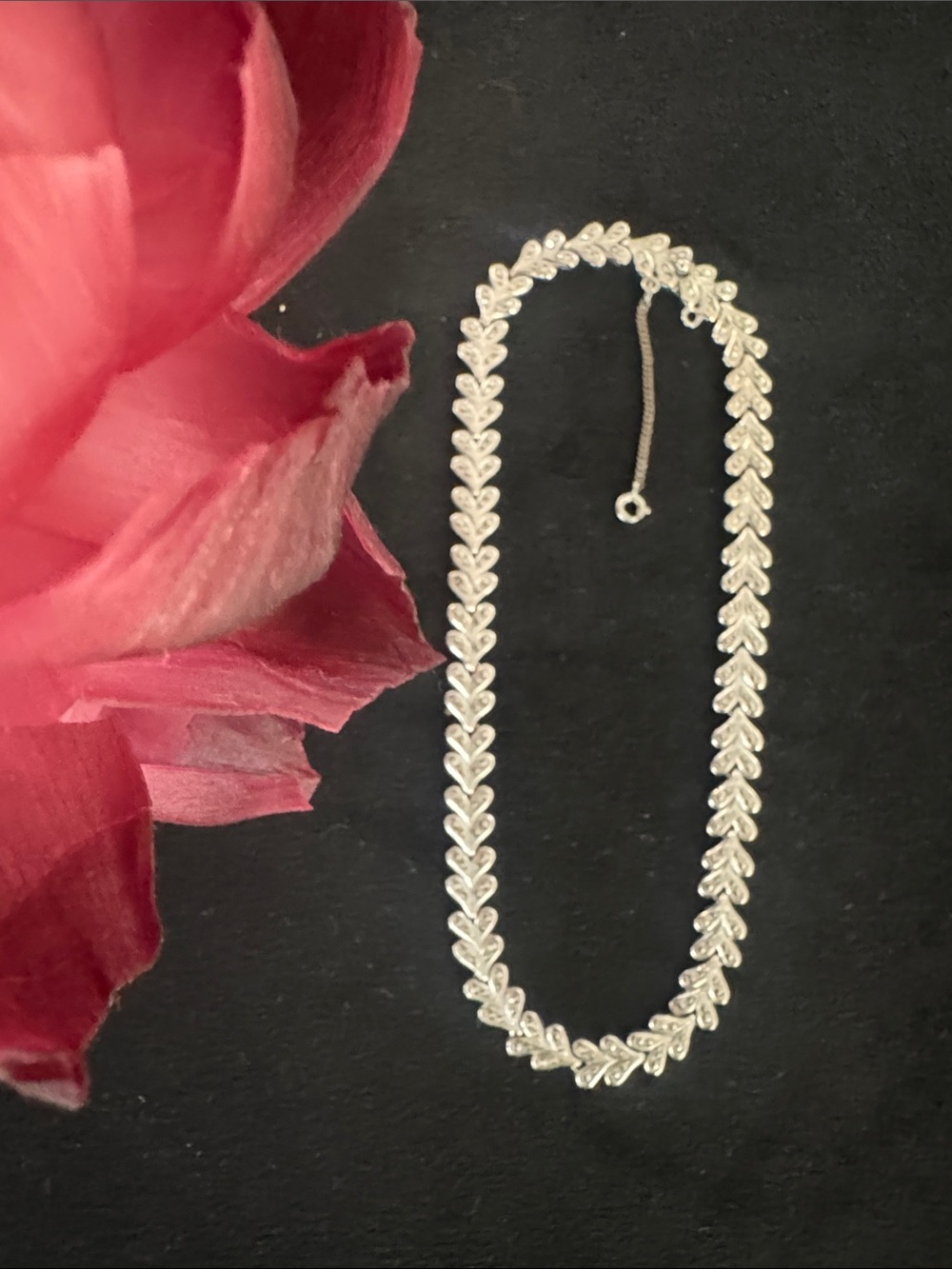 Silver Leaf-Link Tennis Necklace - Elegant Women’s Jewelry - Gorgeous!